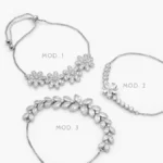 Pulso Naturaleza Ajustable Micropave Chapa de Rodio 856