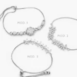 Pulso Naturaleza Ajustable Micropave Chapa de Rodio 859