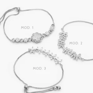 Pulso Naturaleza Ajustable Micropave Chapa de Rodio 859