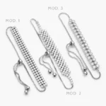 Pulso Zirconias Ajustable Micropave Chapa de Rodio 860