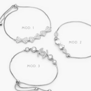 Pulso Zirconias Ajustable Micropave Chapa de Rodio 864