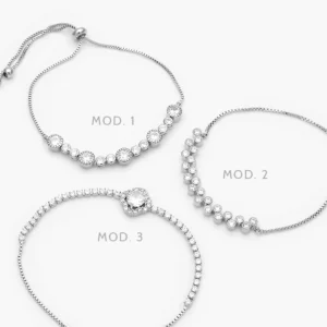 Pulso Ziirconias Ajustable Micropave Chapa de Rodio 866