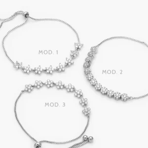 Pulso Zirconias Ajustable Micropave Chapa de Rodio 867