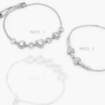 Pulso Corazones Ajustable Micropave Chapa de Rodio 862