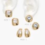 Aretes Zirconia Acero Inoxidable 312