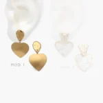 Aretes Corazones Madre Perla Acero Inoxidable 332