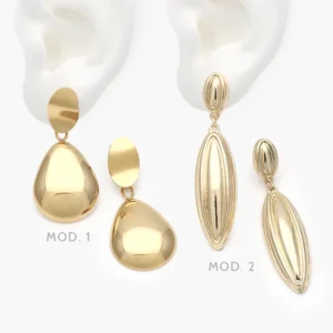 Aretes Largos Lisos Acero Inoxidable 333