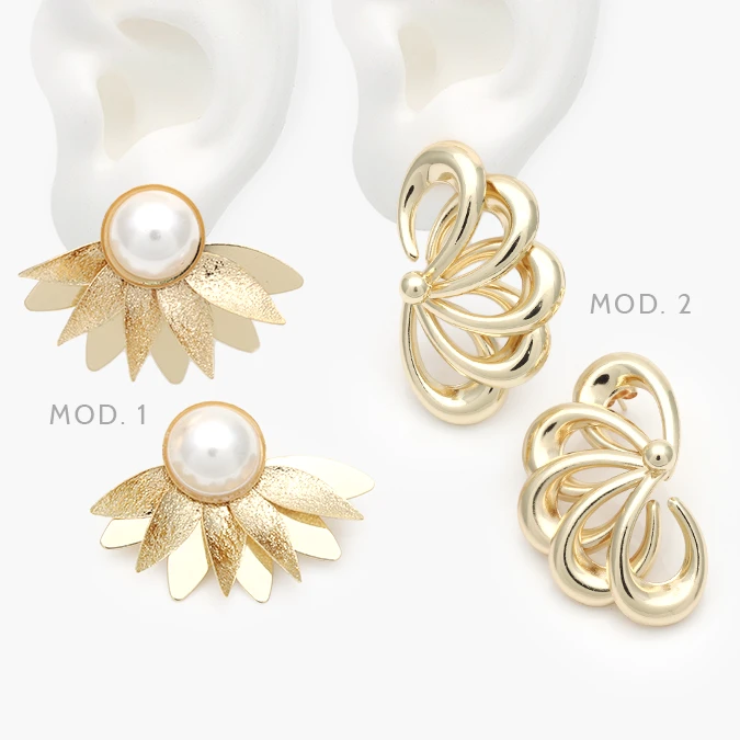 AA10337 Aretes Chunky Perla Acero Inoxidable 337 - Image 1