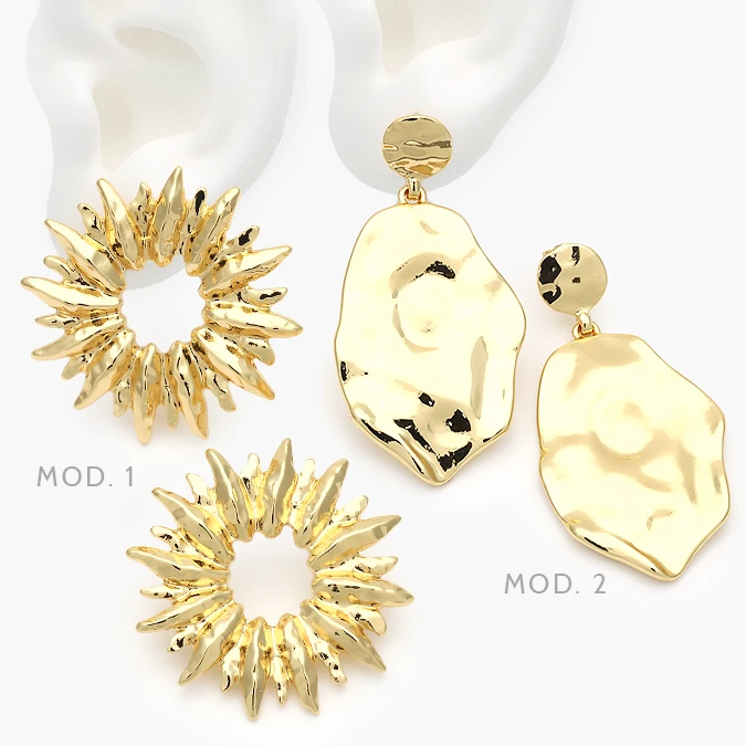 AA10338 Aretes Largos Chunky Acero Inoxidable 338 - Image 1
