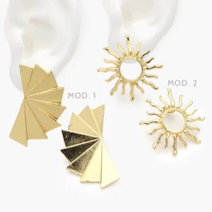 Aretes Largos Sol Acero Inoxidable 345