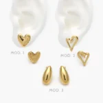 Broqueles Corazones Acero Inoxidable 77
