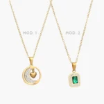 Collar Zirconias Acero Inoxidable 0609