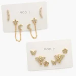 Set Aretes Chapa de Oro 0141