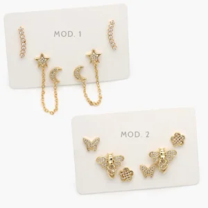 Set Aretes Chapa de Oro 0141