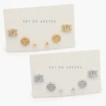 Set Aretes Chapa de Oro 0145