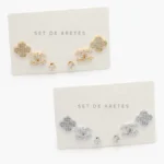 Set Aretes Chapa de Oro 0146