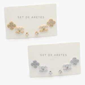 Set Aretes Chapa de Oro 0146