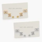 Set Aretes Chapa de Oro 0148