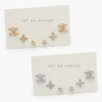 Set Aretes Chapa de Oro 0149