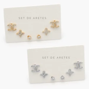 Set Aretes Chapa de Oro 0149