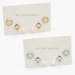Set Aretes Chapa de Oro 0153