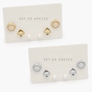 Set Aretes Chapa de Oro 0153