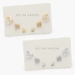 Set Aretes Chapa de Oro 0154