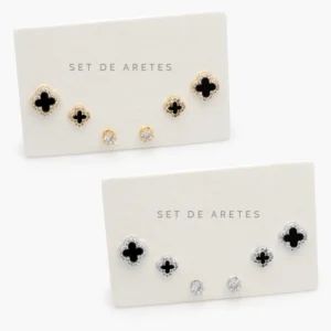Set Aretes Chapa de Oro 0155