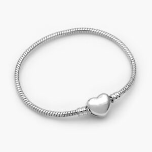 Pulso para Charms Corazón Chapa de Rodio 005