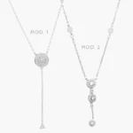 Collar Corbatin Largo Chapa de Rodio 688