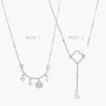 Collar Corbatin Flores Chapa de Rodio 690