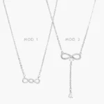 Collar Corbatín Infinito Chapa de Rodio 697