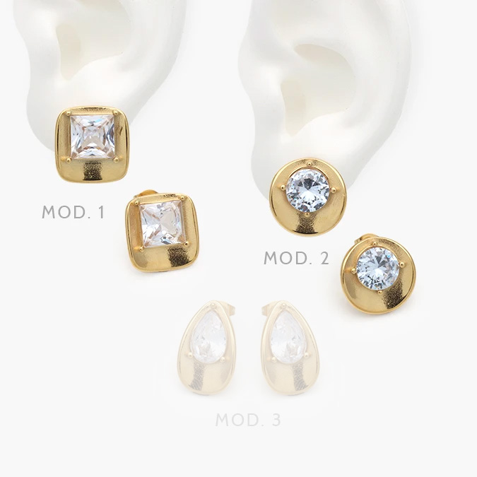 aa10312 Aretes Zirconia Acero Inoxidable 312 - Image 1