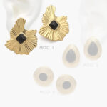 Aretes Acrílico Negro Acero Inoxidable 318 - Modelo 1