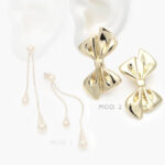 Aretes Largos Moño Acero Inoxidable 334 - Modelo 1