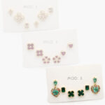 Set Aretes Flores Chapa de Oro 0144