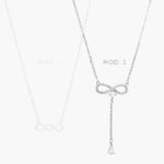 Collar Corbatín Infinito Chapa de Rodio 697