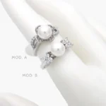 Anillo Perlas Acero Inoxidable 640