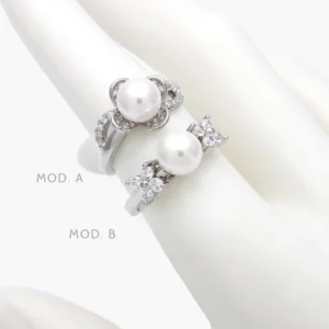 Anillo Perlas Acero Inoxidable 640