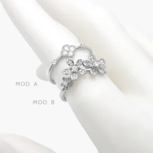 Anillo Flores Acero Inoxidable 645