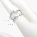 Anillo Ajustable Perla Acero Inoxidable 646