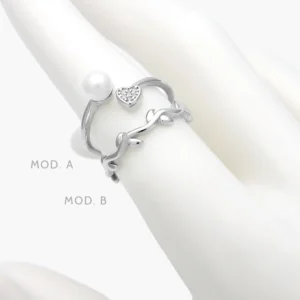 Anillo Ajustable Perla Acero Inoxidable 646