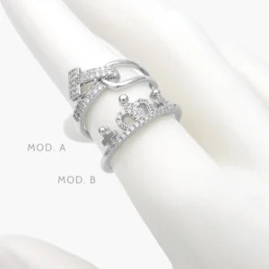 Anillo Zirconias Acero Inoxidable 657