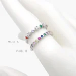 Anillo Churumbela Zirconias Acero Inoxidable 662