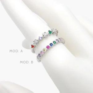 Anillo Churumbela Zirconias Acero Inoxidable 662