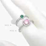 Anillo Ajustable Zirconia Acero Inoxidable 664