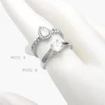 Anillo Zirconia Acero Inoxidable 671