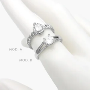 Anillo Zirconia Acero Inoxidable 671