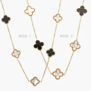 Collar Flores Trébol Acero Inoxidable 613