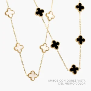 Collar Flores Trébol 13 mm. Acero Inoxidable 615
